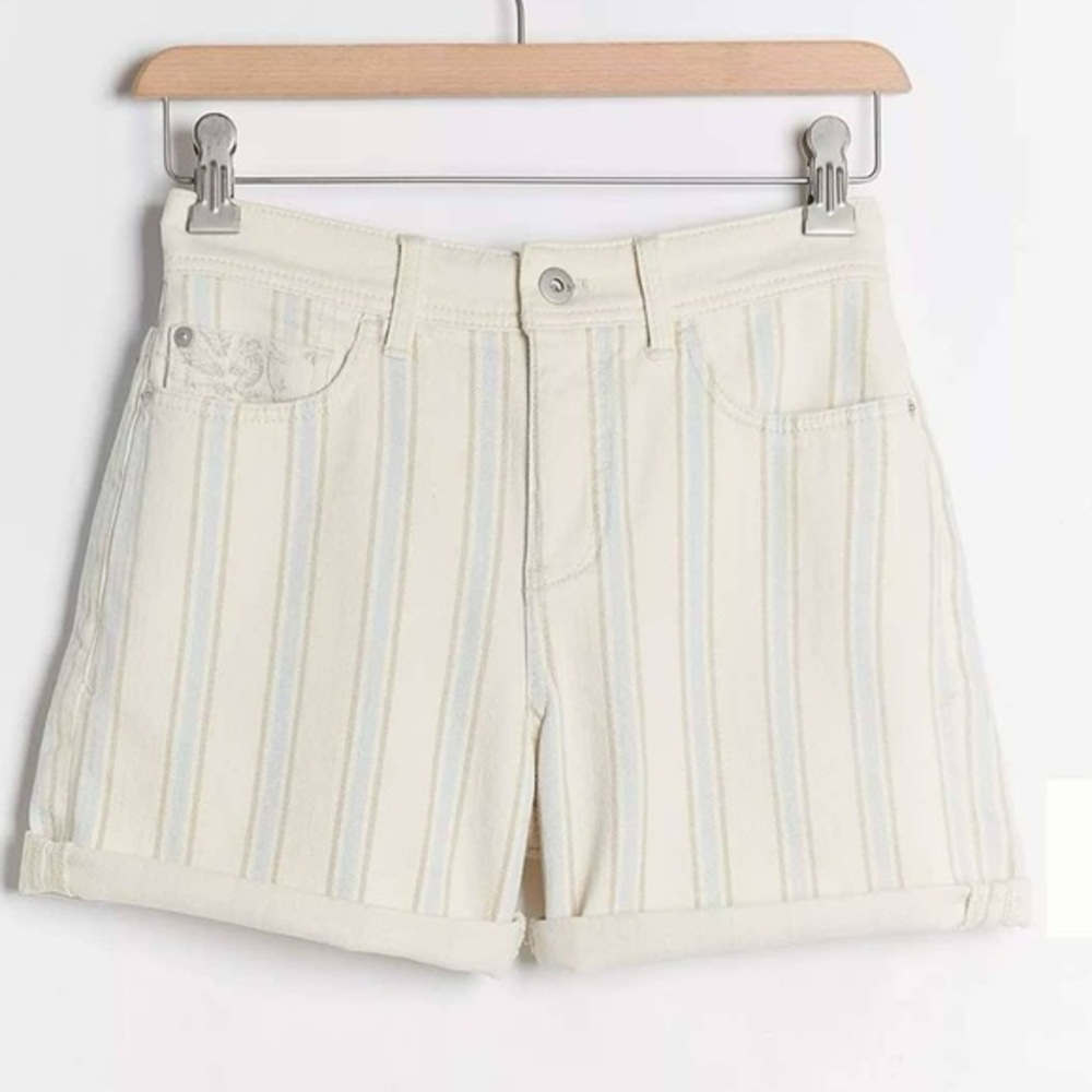 Anthropologie Pilcro and the Letterpress Slim Boyfriend Striped Floral Shorts 25